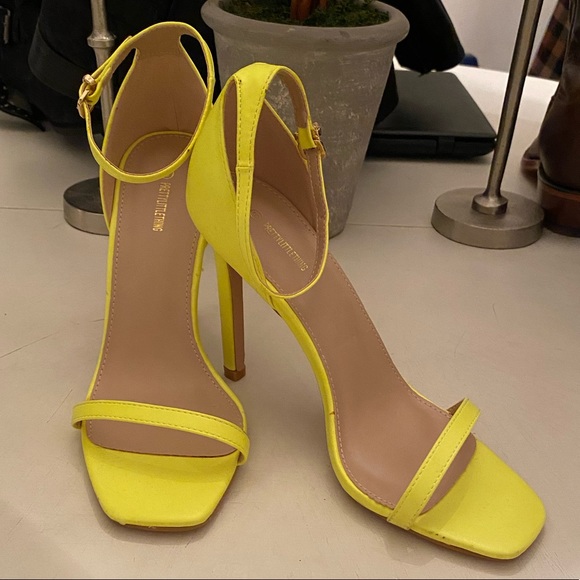 Neon Yellow Heels - NEVER WORN - Picture 1 of 4